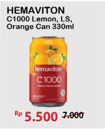 Promo Harga Hemaviton C1000 Lemon, Less Sugar, Orange 330 ml - Alfamart