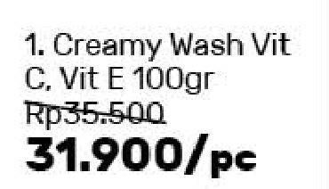 Promo Harga ACNES Creamy Wash Vit C, Vit E 100 gr - Guardian