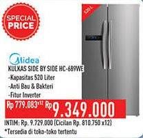 Promo Harga MIDEA HC-689 | Refrigerator Side by Side WE 525000 ml - Hypermart