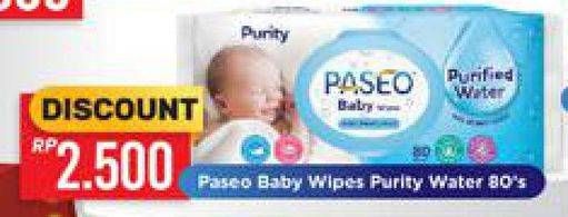 Promo Harga PASEO Baby Wipes Purity Non Perfumed 80 sheet - Carrefour