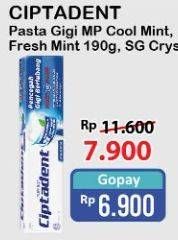 Promo Harga CIPTADENT Pasta Gigi Maxi 12 Plus Cool Mint, Fresh Mint 190 gr - Alfamart