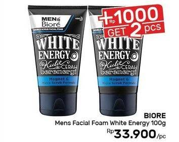 Promo Harga BIORE MENS Facial Foam White Energy 100 gr - Guardian