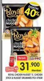 Promo Harga Belfoods Royal Nugget Chicken Nugget Stick, Chicken Nugget Drummies 500 gr - Superindo