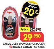 Promo Harga BAGUS Glint Sponge Shoe Polish Black, Brown 6 ml - Superindo