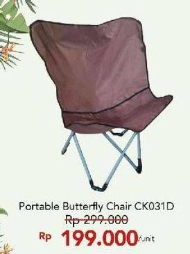 Promo Harga Portable Butterfly Chair CK031D  - Carrefour