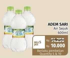 Promo Harga ADEM SARI Air Sejuk per 5 botol 600 ml - Lotte Grosir