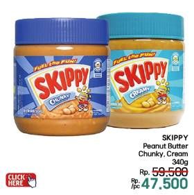 Promo Harga Skippy Peanut Butter Chunky, Creamy 340 gr - LotteMart