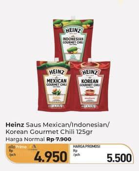 Promo Harga Heinz Gourmet Chili Mexican, Korean, Indonesian 125 gr - Carrefour