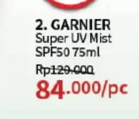 Promo Harga Garnier Invisible Mist Sunscreen SPF50+ 75 ml - Guardian