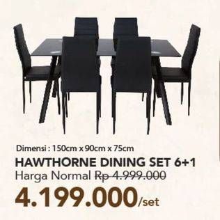 Promo Harga Hawthorne Dining Set 4 +1  - Carrefour