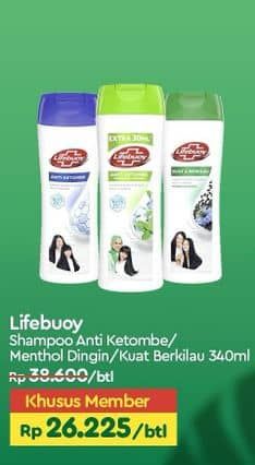 Promo Harga Lifebuoy Shampoo Anti Dandruff, Refresh Cool, Strong Shiny 340 ml - TIP TOP