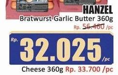 Promo Harga HANZEL Bratwurst Cheese 360 gr - Hari Hari