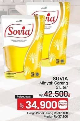 Promo Harga Sovia Minyak Goreng 2000 ml - LotteMart