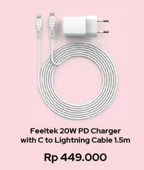 Promo Harga Feeltek Charger 20W With C To Lightning Cable  - Erafone