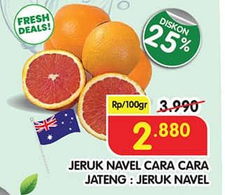 Promo Harga Jeruk Navel Cara Cara per 100 gr - Superindo