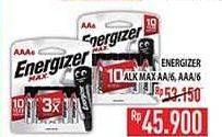 Promo Harga Energizer Battery Alkaline Max AA, AAA 6 pcs - Hypermart