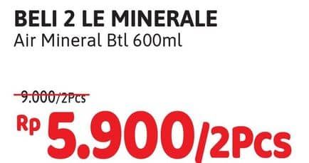 Promo Harga Le Minerale Air Mineral 600 ml - Alfamidi