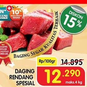 Promo Harga Daging Rendang Sapi Spesial per 100 gr - Superindo