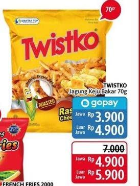 Promo Harga TWISTKO Snack Jagung Bakar Keju 70 gr - Alfamidi