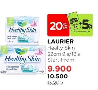 Promo Harga Laurier Healthy Skin Day Wing 22cm, Day NonWing 22cm 9 pcs - Watsons