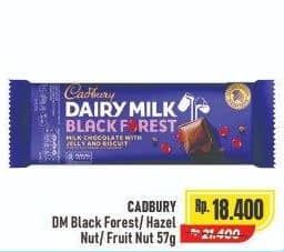 Promo Harga Cadbury Dairy Milk Black Forest, Hazelnut, Fruit Nut 57 gr - Alfamart