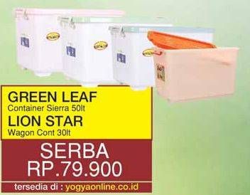 Promo Harga GREEN LEAF Container Sierra 50lt / LION STAR Wagon Container 30lt  - Yogya