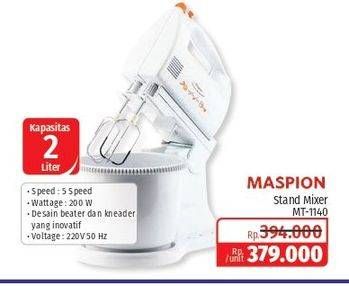 Promo Harga MASPION MT 1140 | Mixer 2 ltr  - Lotte Grosir