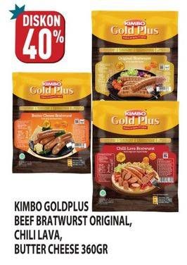 Promo Harga Kimbo Gold Plus Bratwurst Chilli Lava, Original, Butter Cheese 360 gr - Hypermart