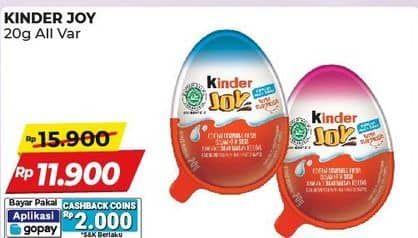 Promo Harga Kinder Joy Chocolate Crispy All Variants 20 gr - Alfamart
