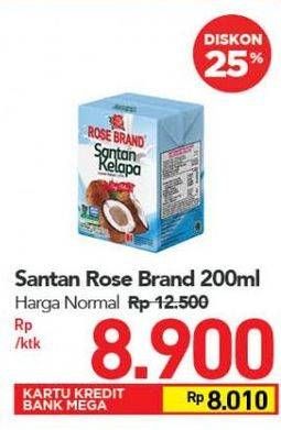 Promo Harga ROSE BRAND Santan Kelapa 200 ml - Carrefour