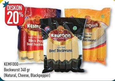 Promo Harga KEMFOOD Bockwurst Natural, Cheese, Blackpepper 340 gr - Hypermart
