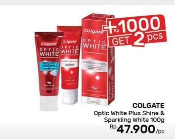 Promo Harga COLGATE Toothpaste Optic White Plus Shine, Sparkling White 100 gr - Guardian