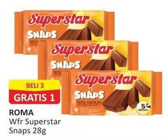 Promo Harga ROMA Superstar Wafer 28 gr - Alfamart