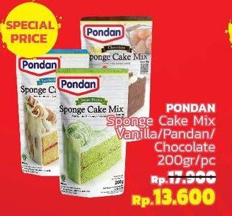 Promo Harga Pondan Sponge Cake Mix Vanilla, Pandan, Chocolate 200 gr - LotteMart