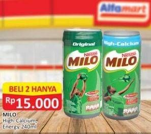 Promo Harga MILO Susu UHT per 2 kaleng 240 ml - Alfamart