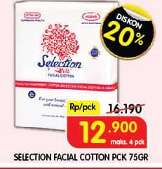 Promo Harga Selection Facial Cotton 75 gr - Superindo