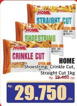 Promo Harga Home Kentang Goreng Shoestring, Straight Cut, Crinkle Cut 1 kg - Hari Hari