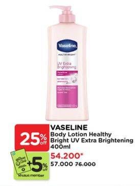 Promo Harga Vaseline Body Lotion UV Extra Brightening 400 ml - Watsons