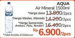 Promo Harga AQUA Air Mineral per 2 botol 1500 ml - Alfamidi