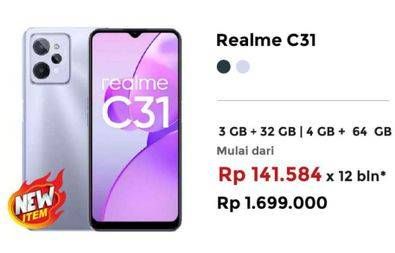 Promo Harga REALME C31 3 GB + 32 GB, 4 GB + 64 GB  - Erafone