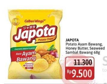 Promo Harga Japota Potato Chips Ayam Bawang, Happy Honey Butter, Umami Japanese Seaweed 68 gr - Alfamidi