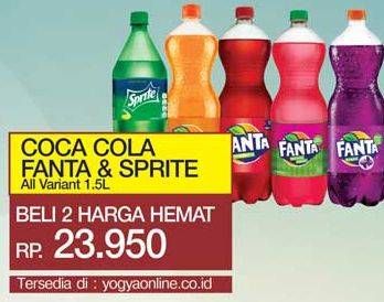 Promo Harga COCA COLA Minuman Soda All Variants per 2 pet 1500 ml - Yogya