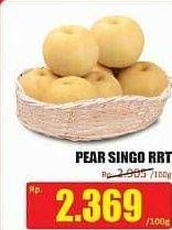Promo Harga Pear Singo RRT per 100 gr - Hari Hari