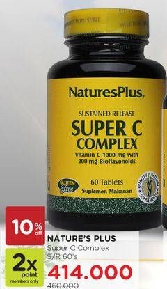 Promo Harga NATURES PLUS Super C Complex 60 pcs - Watsons