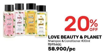 Promo Harga LOVE BEAUTY AND PLANET Shampoo & Conditioner 400 ml - Guardian