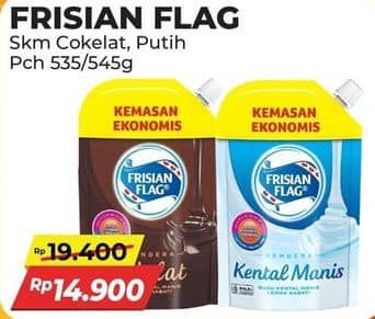Promo Harga Frisian Flag Susu Kental Manis Cokelat, Putih 545 gr - Alfamart