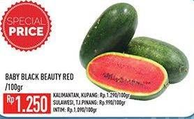 Promo Harga Semangka Baby Black Beauty Red per 100 gr - Hypermart