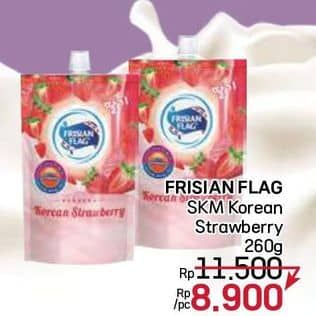 Promo Harga Frisian Flag Susu Kental Manis Korean Strawberry 260 gr - LotteMart