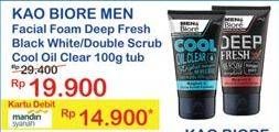 Promo Harga BIORE MENS Facial Foam Deep Fresh, Cool Oil 100 gr - Indomaret