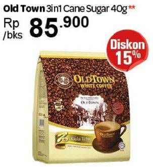 Promo Harga Old Town White Coffee Cane Sugar 40 gr - Carrefour